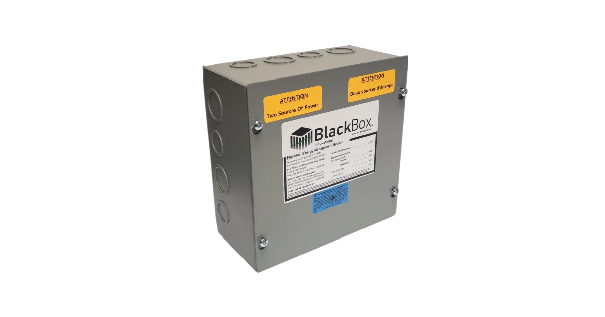 Black Box: Dual Energy Manager for Service Sizes 125A – 200A, and up to TWO End Devices