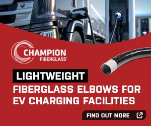 Lightweight, Durable Fiberglass Conduit Elbows Support an EV Charging Facility