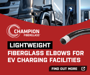 Lightweight, Durable Fiberglass Conduit Elbows Support an EV Charging Facility
