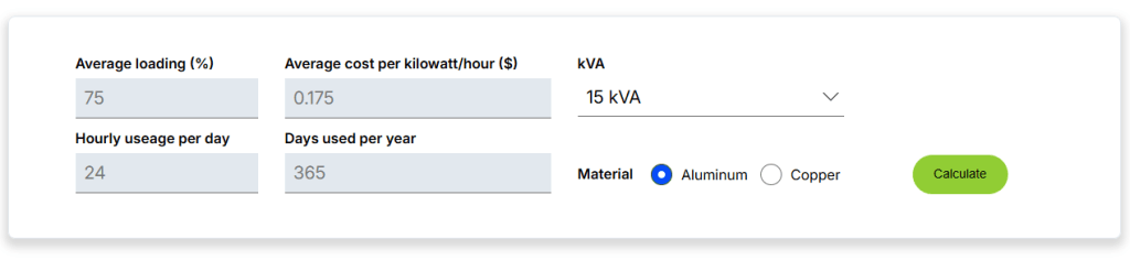 Energy Savings Calculator from Delta Transformers