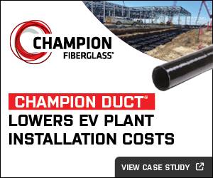 Nonmetallic, Durable Fiberglass Conduit Supports a Dense EV Cabling